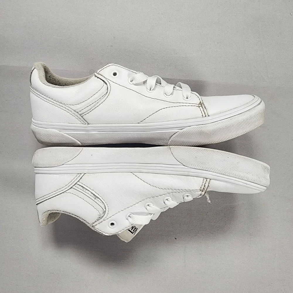 Vans Youth 5.0 White Leather Low Top Skate Sneakers 500714